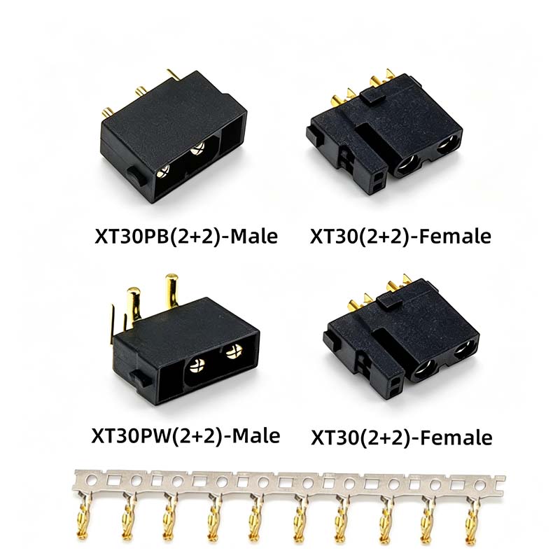 Drone Rc Link - 5個入り Amass XT30(2+2)-F XT30PB(2+2)-M XT30PW(2+2)-M 金メッキプラグ（信号ピン付き）XT30U