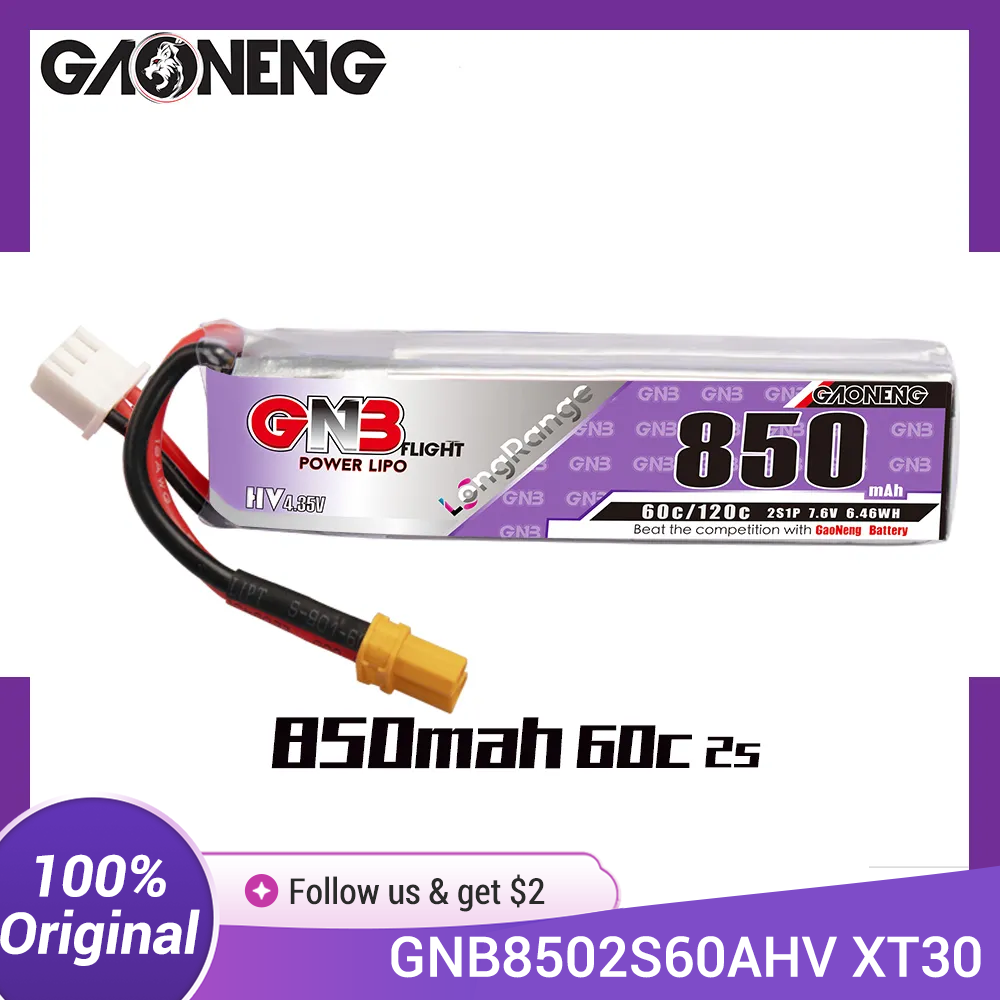 Drone Rc Link - ガオネン GNB リポバッテリー 850mAh 2S 7.6V