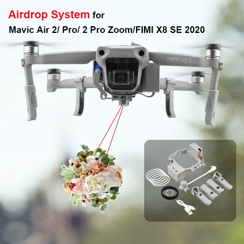 Drone Rcfpvpro - DJI-mavic air 2/2s/3/2 pro/fimi用のAirdropシステム,フィッシングズーム,ウェディングリング,ギフト,レスキューリモコンを提供