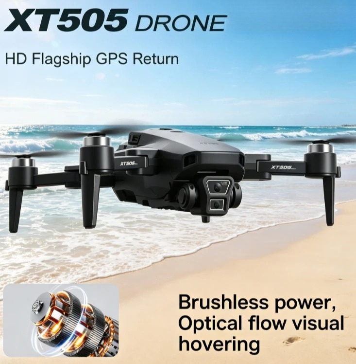 Xt505 Rc Drone - オリジナルXT505折りたたみ式GPSドローン 8Kデュアルカメラ 5G WIFI FPV ブラシレス光学フローリジンバル