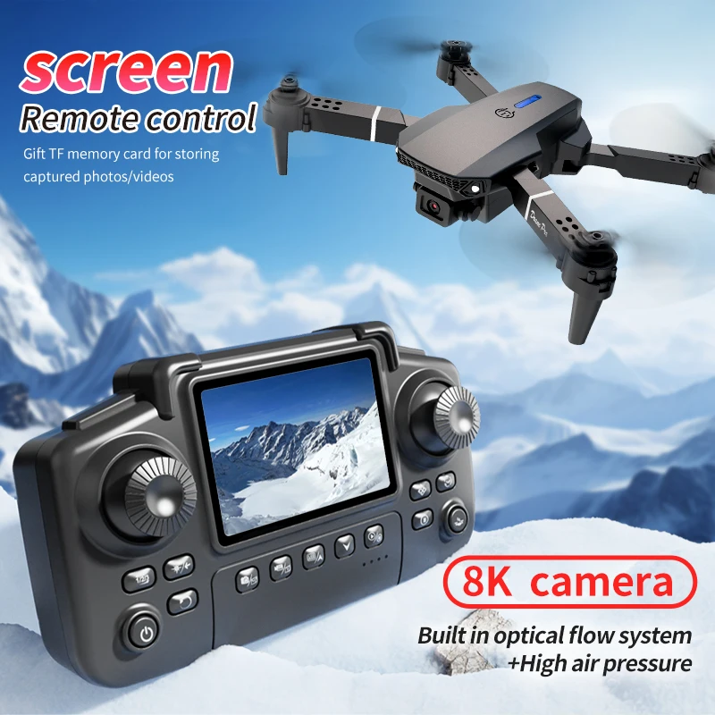 プロフェッショナルE88 PROドローン、スクリーン付き8K - Dron Rc Quadcopter のレビューと価格