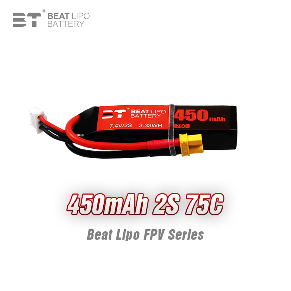 ビート 2S 7.4V 450mAh 75C リポバッテリー - Drone Rc Link のレビューと価格