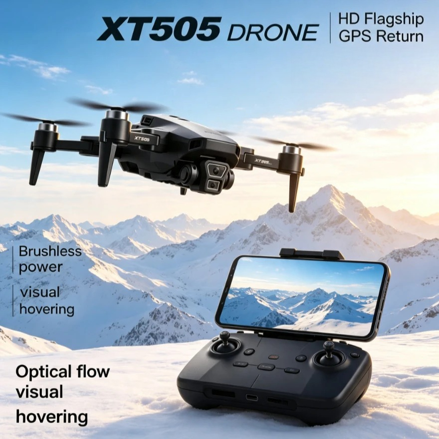 オリジナルXT505折りたたみ式GPSドローン 8Kデュアル - Xt505 Rc Drone のレビューと価格