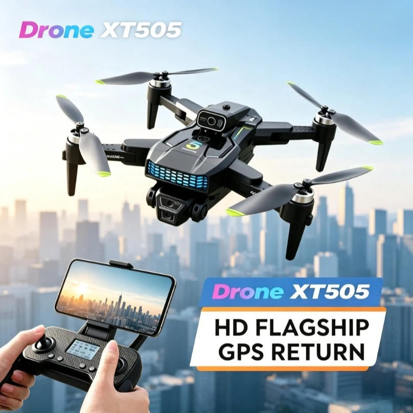 オリジナルXT505折りたたみ式GPSドローン ブラシレス  - Xt505 Rc Drone のレビューと価格