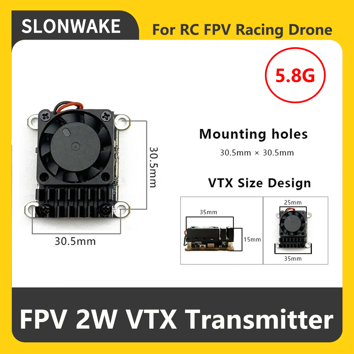 SLONWAKE 5.8G 2000mW FPV VTX ト - Drone Rc Receiver And Transmitter のレビューと価格