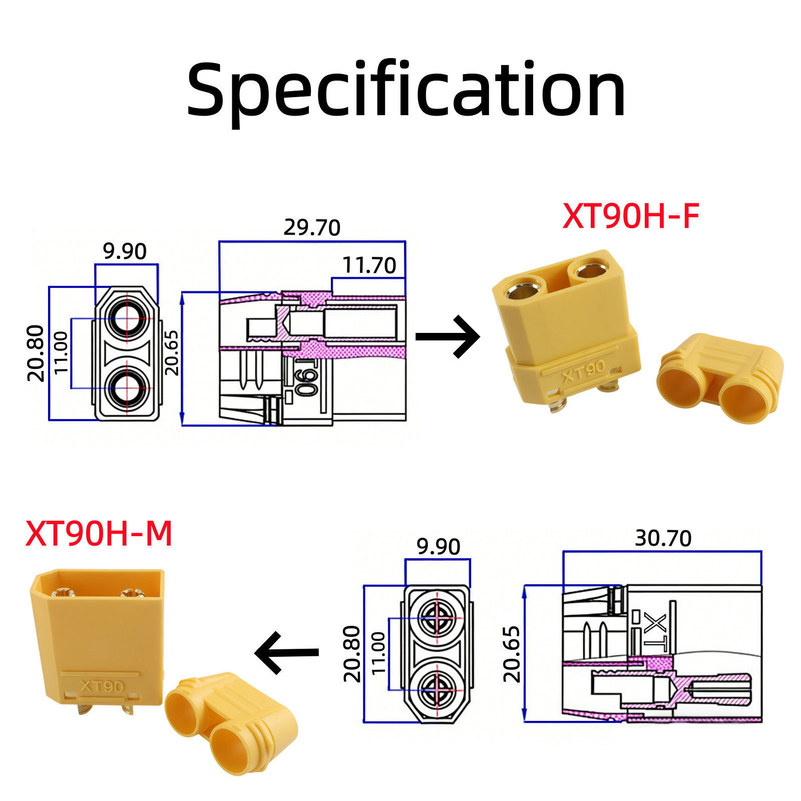 XT90 オスメスコネクタプラグ溶接端子プラグ RC リポバ - Drone Rc Link のレビューと価格