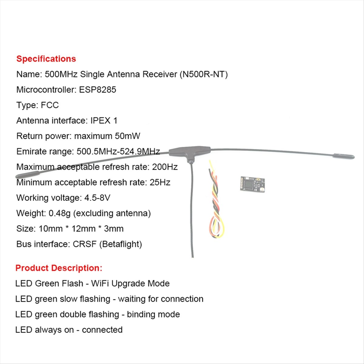500MHz レシーバー 500.5MHz-524.9MHz - Drone Rc のレビューと価格